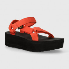 Teva sandale Flatform Universal femei, culoarea portocaliu, cu platforma, 1008844