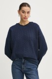 Hollister Co. pulover femei, culoarea albastru marin, KI350-4274