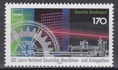 Germania 1992- A 100-a aniversare a Societății de Mașini și Construcții, MNH foto