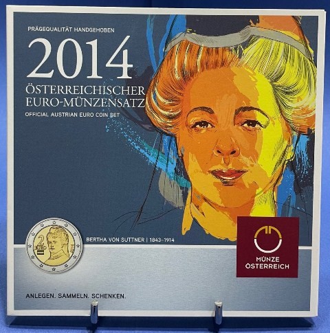 AUSTRIA 2014 - Set monetarie 1 cent-2 euro -folder/ BU
