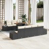 VidaXL Set de masă pentru grădină 8 pcs Negru și Crem 100 x 55 x 73 cm 3349921
