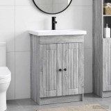Cumpara ieftin Set de mobilier pentru baie Sonoma gri 78,5 x 37,5 x 81 cm