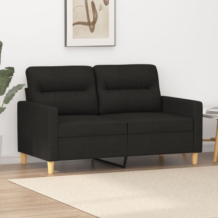 Gossi canapea cu 2 locuri, negru, 120 cm, material textil