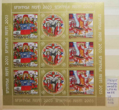 2005 Sfintele Pasti bloc de 9 LP1679a MNH Pret 3,9+1Lei foto