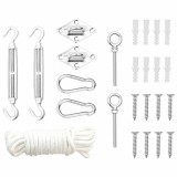 vidaXL Set accesorii parasolar, 9 piese, oțel inoxidabil
