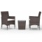 Set mobilier bistro, 3 piese, maro, poliratan/sticla securizata