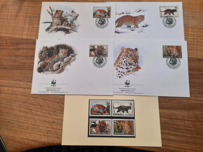 WWF - FAUNA (leopard ) - TIMBRE + FDC -uri