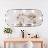 Oglinda de perete cu lumini LED 45x100 cm oval sticla GartenMobel Dekor, vidaXL