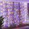 Instalatie Craciun, Tip Perdea, 1 m x 1 m, 60 LED-uri, Multicolor, Controler, 8 jocuri de lumini, Interconectabila, Fir transparent, Interior/ Exterio