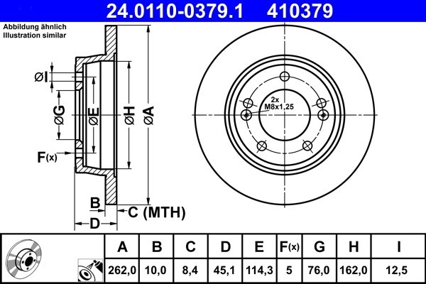 ATE 24.0110-0379.1 Disc frana
