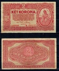 Ungaria 1920 - 2 korona, circulata foto
