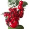 Decora?iuni MagicHome Craciun, crengu?e in ghiveci, cu mar, 25cm, 2buc