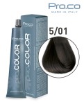 Vopsea de par profesionala PRO.COLOR 100 ml - Pro.Co - 5/01 CASTANIU DESCHIS CENUSIU