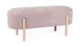 Cumpara ieftin Banca lemn natur textil roz Dayla 108x41.5x48 cm