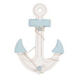 Cumpara ieftin Ancora decorativa lemn albastru alb 22x5x33 cm