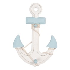 Ancora decorativa lemn albastru alb 22x5x33 cm