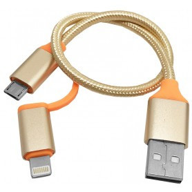 Cablu de date si incarcare nou USB pentru iPhone si Micro USB 1M