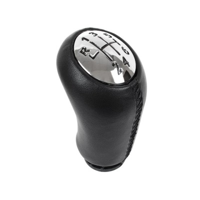 Nuca schimbator de viteze, Modecar, Piele, 6 viteze, Compatibil Renault Kangoo II 2008-, Negru/Crom foto