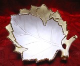BOL BOMBONIERA CERAMICA DECOR FRUNZE 18.5 CM