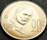 Cumpara ieftin Moneda exotica 20 CENTAVOS - MEXIC, anul 1978 *cod 1434 = A.UNC, America Centrala si de Sud