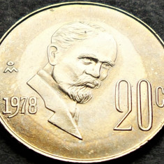 Moneda exotica 20 CENTAVOS - MEXIC, anul 1978 *cod 1434 = A.UNC