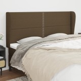 VidaXL Tăblie de pat cu aripioare maro &icirc;nchis 203x23x118/128 cm textil 3117841