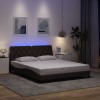 VidaXL Cadru de pat cu LED fără saltea țesătură maro &icirc;nchis 160x200 cm 3310681