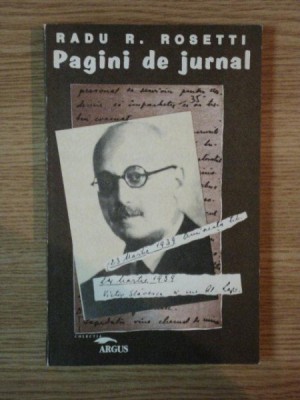 PAGINI DE JURNAL de RADU R. ROSETTI , 1993 foto