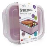 RECIPIENT STICLA 740ML CU HUSA ANTIDERAPANTA SILICON MELII ROZ