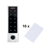 Pachet Tastatura control acces PNI DK350 cu Wi-Fi aplicatie Tuya si 10 carduri EMC-01 RFID 125 KHz