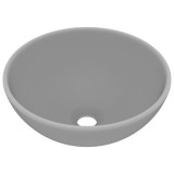 Cumpara ieftin Chiuveta baie lux, gri deschis mat, 32,5x14cm, ceramica, rotund