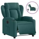 Fotoliu rabatabil electric, verde inchis, material textil