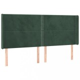 Cumpara ieftin Tablie pat cu aripioare verde inchis 163x16x118/128 cm catifea