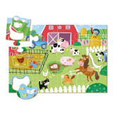 Puzzle cu surprize - La ferma (18 piese), Dodo