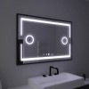 Oglinda LED Rectangulara, 120x80cm, Senzor MotionGlow Marcello, Sistem Dezaburire, Ceas &amp; Termometru, Lupa Cosmetica, Dimabila ModernLight Concept
