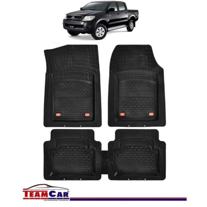 Covorase Auto TeamCar&reg; Tip Tavita Compatibile Toyota Hilux VII (2005&ndash;2015) Negru Material Rezistent