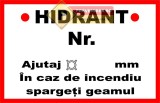 Indicatoare pentru numaratoarea hidrantilor