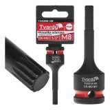 Cheie tubulara de impact SPLINE 1 / 2&quot;, M8, Cr-Mo, Tvardy T00218-08