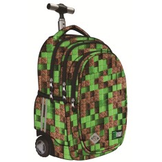 Ghiozdan Troler ST.Right, colectia Pixel Cubes, TB01, roti silicon, 44x32x25 cm