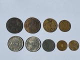 Lot 9 monede vechi rom&acirc;neşti.