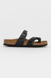 Birkenstock papuci de piele Mayari femei, culoarea negru, 171481