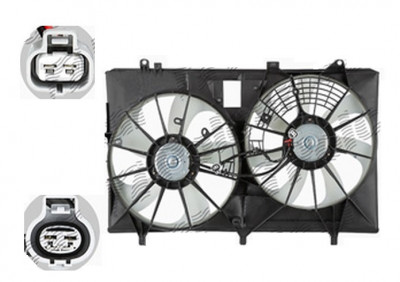 GMV radiator electroventilator Toyota Sienna, 2010-, Lexus RX, 2009-2015, RX350, motor 3.5 V6, benzina, cu AC; 375 mm, foto