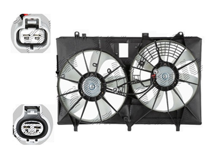 GMV radiator electroventilator Toyota Sienna, 2010-, Lexus RX, 2009-2015, RX350, motor 3.5 V6, benzina, cu AC; 375 mm,
