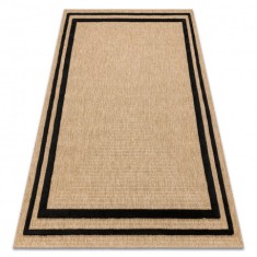 SPARK 0687 covor bej / negru - Cadru, sisal, structural, 120x170 cm foto