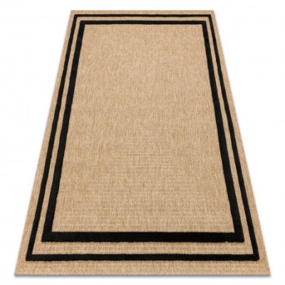 SPARK 0687 covor bej / negru - Cadru, sisal, structural, 180x270 cm foto