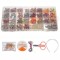 Set creativ pentru copii, margele si accesorii pentru realizare bratari colorate, 900 piese, 13 x 26 x 2.5 cm, Multicolor