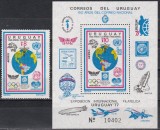 Uruguay 1977 - Expoziția internațională de timbre UREXPO &#039;77, Serie + Colita,MNH