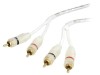 Cablu RCA dublu 1m alb, 4Carmedia
