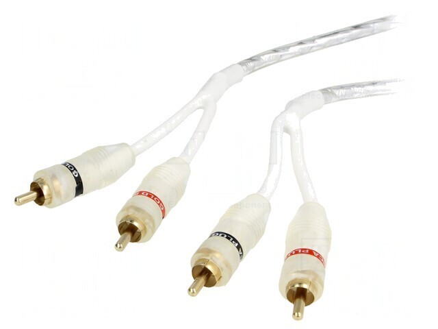 Cablu RCA dublu 1m alb