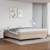 VidaXL Cadru de pat cu arcuri, cappuccino, 200x200 cm, piele ecologică 3121070